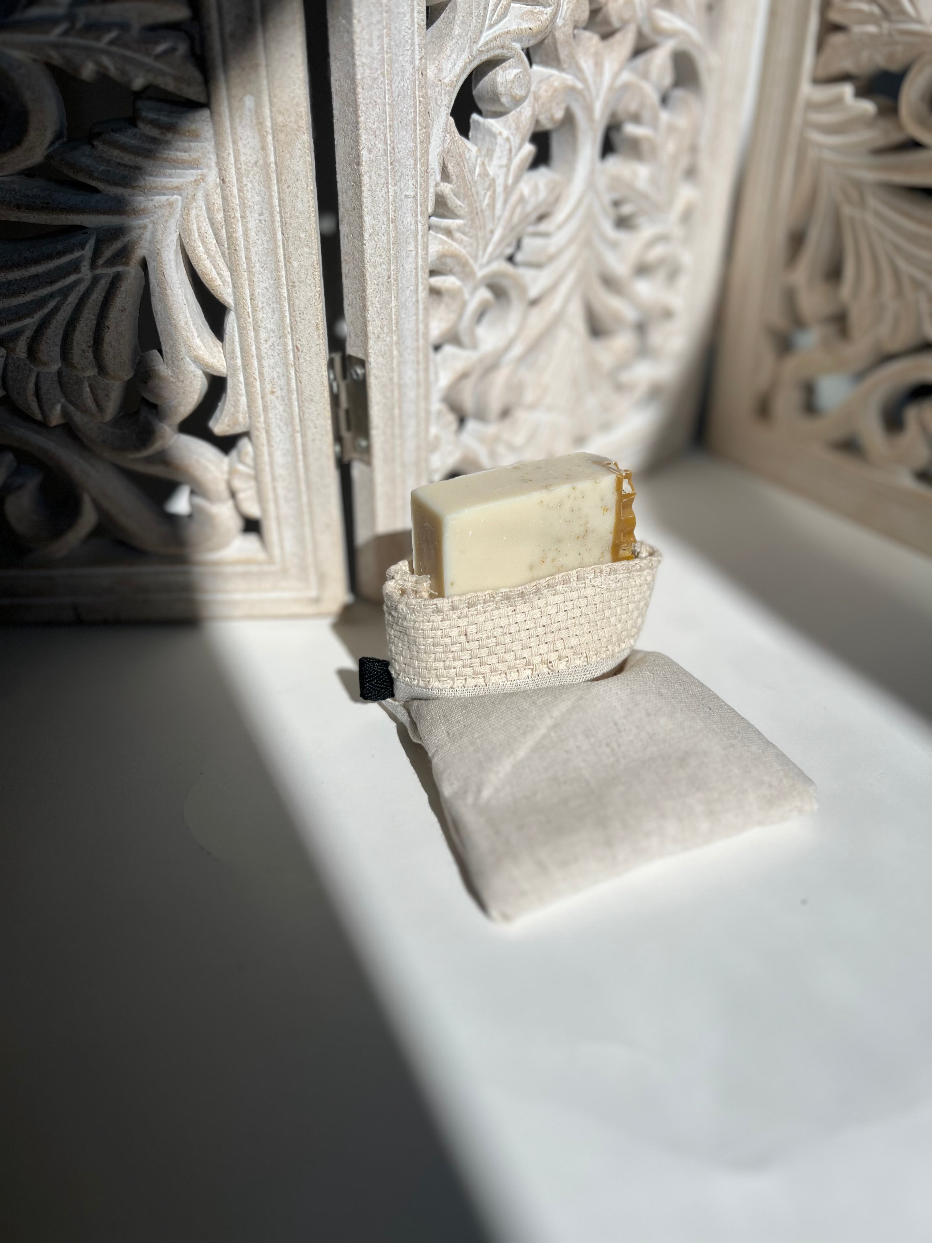 Monks Cloth, Linen, Rayon, 100% Cotton Soap Saver Bag