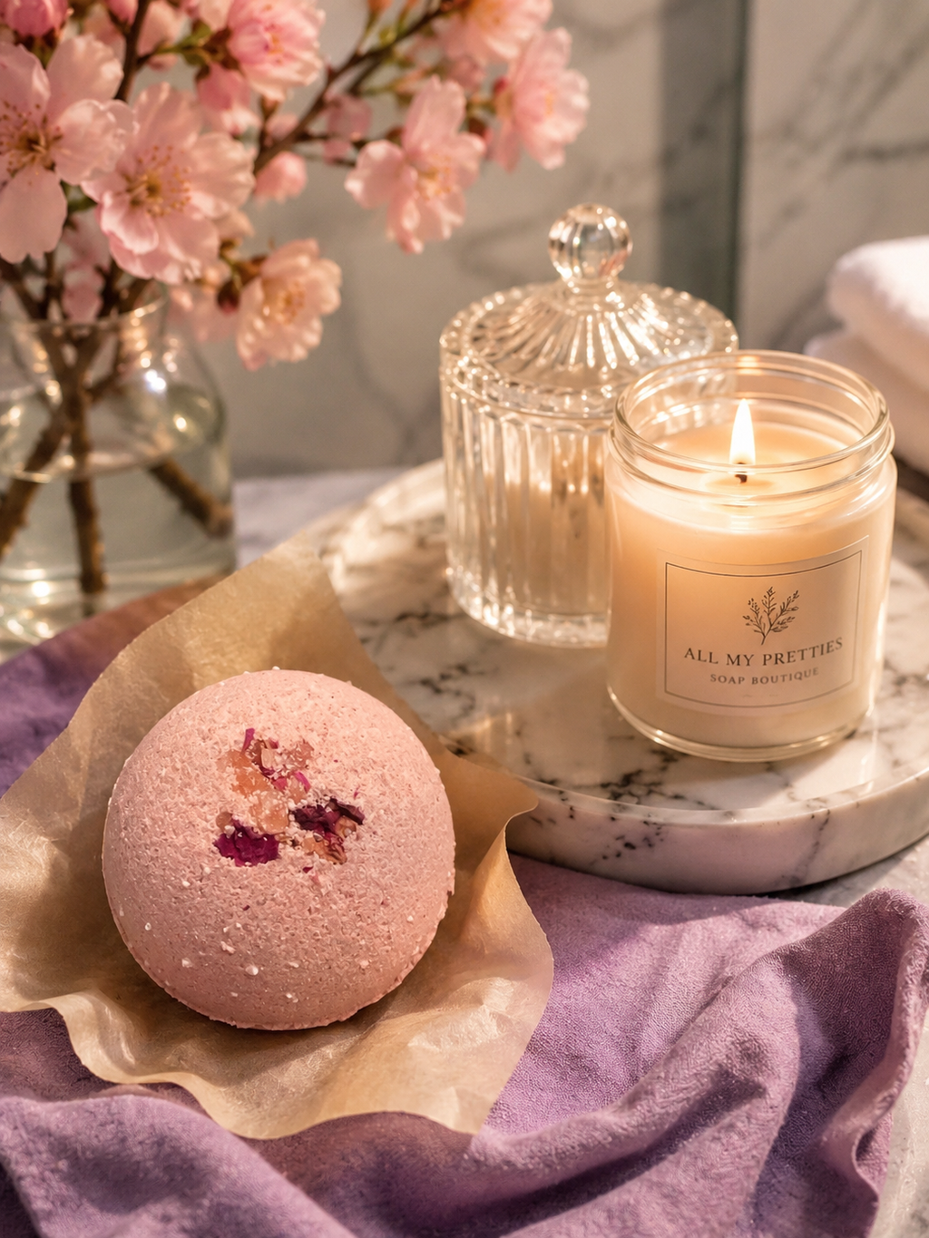 Japanese Cherry Blossom Clay & Mineral Bat Bomb