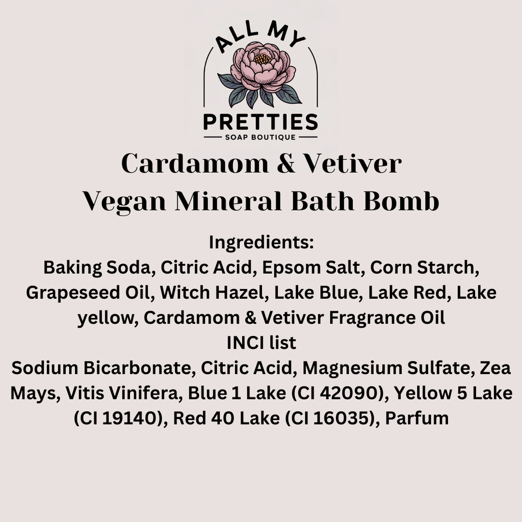 Cardamom & Vetiver Mineral Bath Bomb
