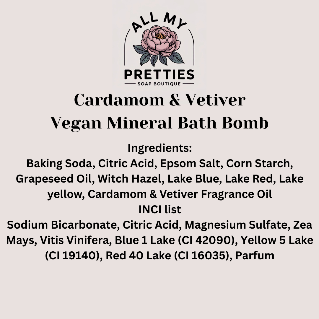 Cardamom & Vetiver Mineral Bath Bomb