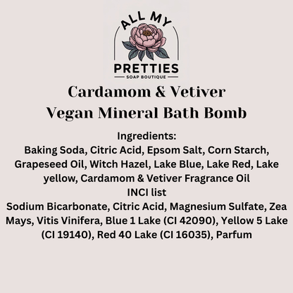 Cardamom & Vetiver Mineral Bath Bomb