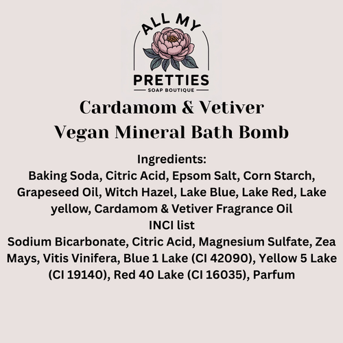 Cardamom & Vetiver Mineral Bath Bomb