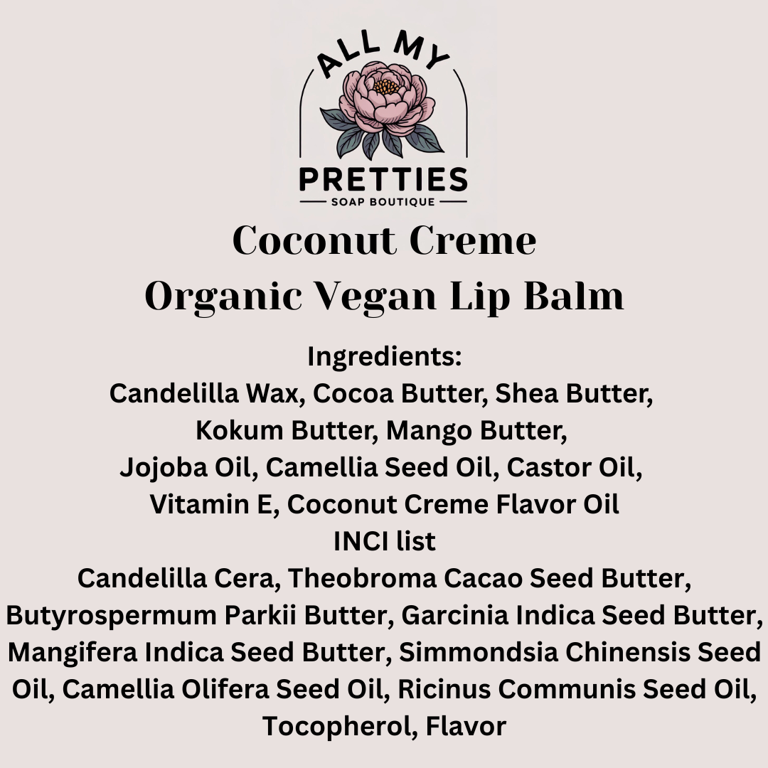 Coconut Crème Organic Vegan Bare Lip Balm