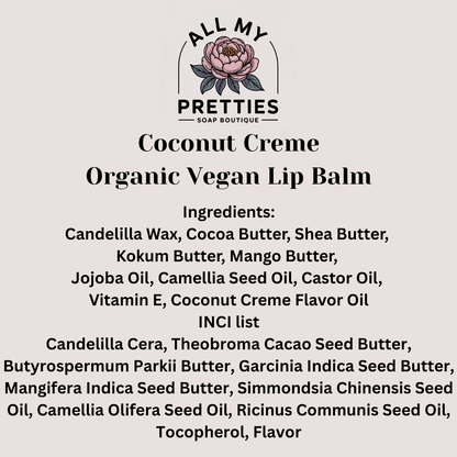 Coconut Crème Organic Vegan Bare Lip Balm