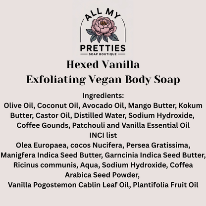 Hexed Vanilla - Exfoliating Coffee Grind Vegan Bath Soap