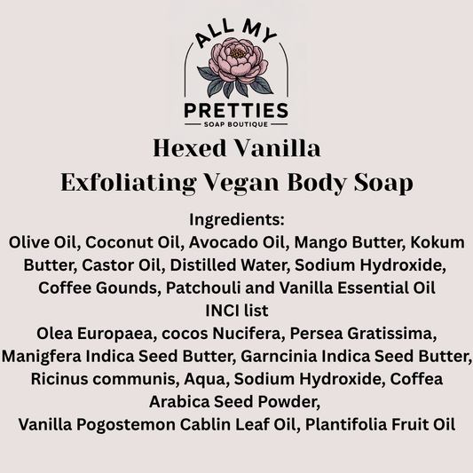 Hexed Vanilla - Exfoliating Coffee Grind Vegan Bath Soap