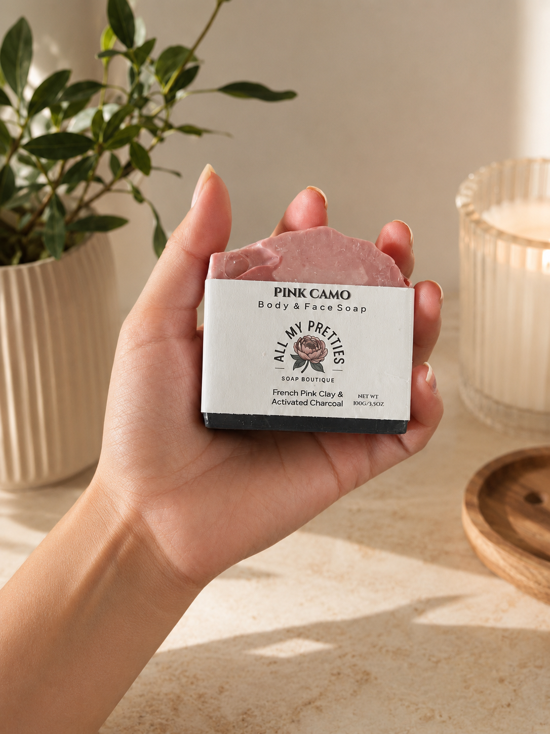 Pink Camo Body & Face Soap