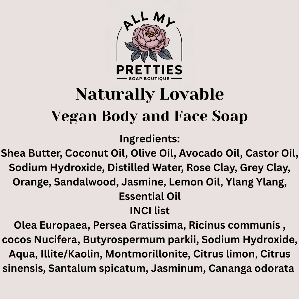 Naturally Lovable Vegan Body and Face Soap