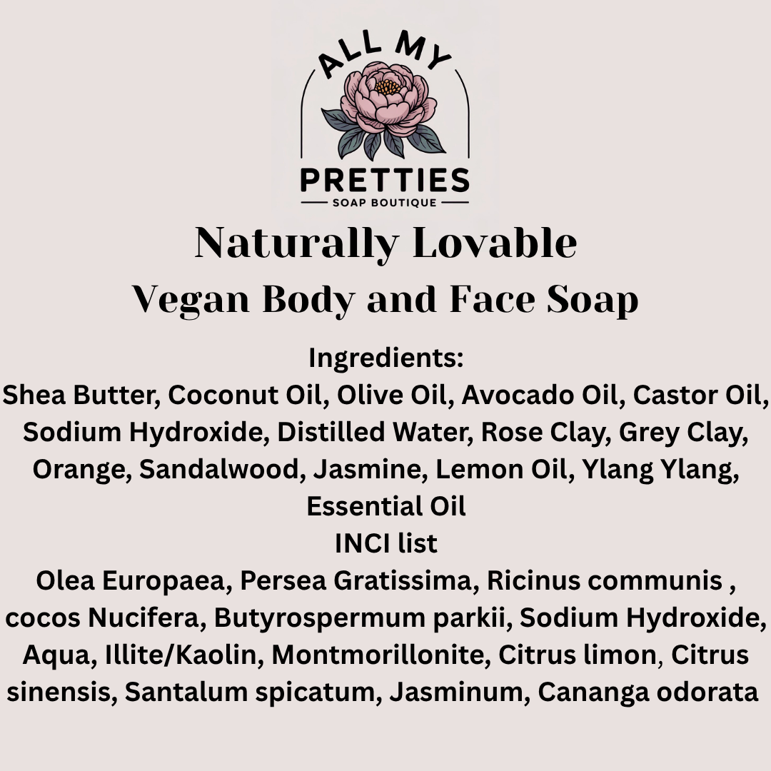 Naturally Lovable Vegan Body and Face Soap