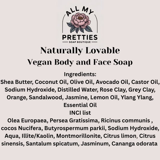 Naturally Lovable Vegan Body and Face Soap